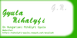 gyula mihalyfi business card