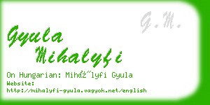 gyula mihalyfi business card